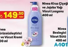 NİVEA KİRAZ ÇİÇEĞİ VE JOJOBA YAĞI VÜCUT LOSYONU 400 ML fiyat ve kampanya bilgisi
